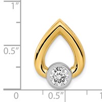 14K Yellow Gold Holds 5mm Stone Teardrop Chain Slide Mounting view 3