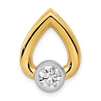 14K Yellow Gold Holds 5mm Stone Teardrop Chain Slide Mounting view 1