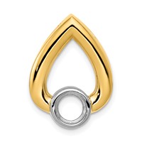 14K Yellow Gold Holds 5.8mm Stone Teardrop Chain Slide Mounting view 5