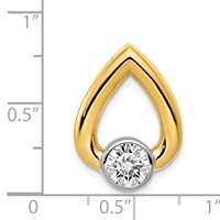 14K Yellow Gold Holds 5.8mm Stone Teardrop Chain Slide Mounting view 3