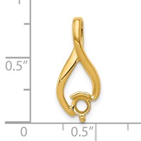 14K Yellow Gold Holds 4mm Stone Fancy Slide Mounting Fits Up to 2mm Regular 5mm Fancy Or Reversible Omega view 3