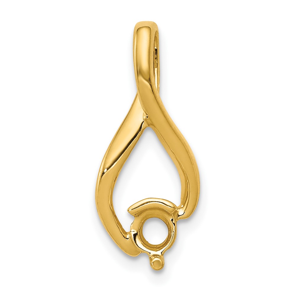 14K Yellow Gold Holds 4mm Stone Fancy Slide Mounting Fits Up to 2mm Regular 5mm Fancy Or Reversible Omega