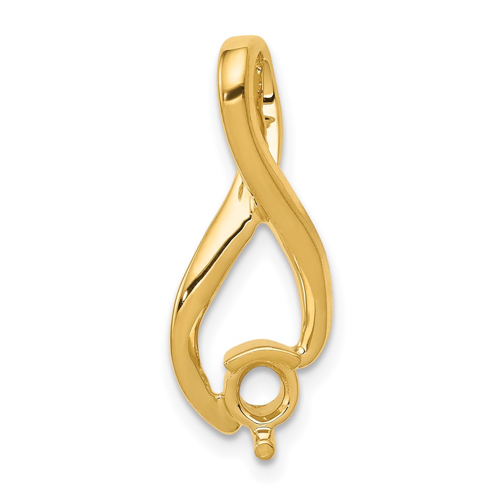 14K Yellow Gold Holds 4.5mm Stone Fancy Slide Mounting Fits Up to 2mm Regular 6mm Fancy Or Reversible Omega