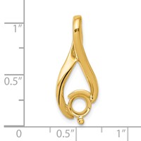 14K Yellow Gold Holds 5.8mm Stone Fancy Slide Mounting Fits Up to 2mm Regular 6mm Fancy Or Reversible Omega view 3