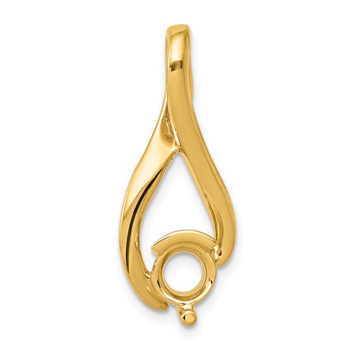 14K Yellow Gold Holds 5.8mm Stone Fancy Slide Mounting Fits Up to 2mm Regular 6mm Fancy Or Reversible Omega