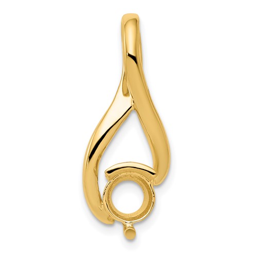 14K Yellow Gold Holds 6.5mm Stone Fancy Slide Mounting Fits Up to 3mm Regular 6mm Fancy Or Reversible Omega