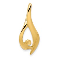 14K Yellow Gold Fancy Peg-Set Diamond Slide Mounting Fits Up to 4mm Regular 6mm Fancy Or Reversible Omega view 4