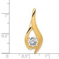 14K Yellow Gold Fancy Peg-Set Diamond Slide Mounting Fits Up to 4mm Regular 6mm Fancy Or Reversible Omega view 3