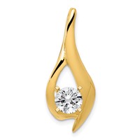 14K Yellow Gold Fancy Peg-Set Diamond Slide Mounting Fits Up to 4mm Regular 6mm Fancy Or Reversible Omega view 1