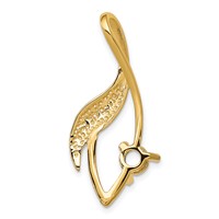 14K Yellow Gold Holds 5mm Stone Fancy Slide Mounting Fits Up to 2mm Regular 3mm Fancy Or Reversible Omega view 4