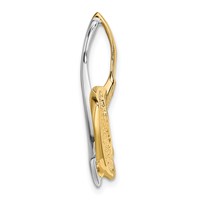 14K Two-tone Peg-Set Diamond Slide Mounting Fits Up to 2mm Regular 6mm Fancy Or Reversible Omega view 2