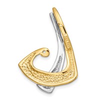 14K Two-tone Peg-Set Diamond Slide Mounting Fits Up to 2mm Regular 6mm Fancy Or Reversible Omega view 4