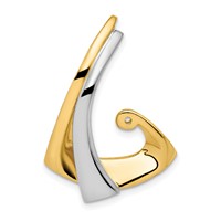 14K Two-tone Peg-Set Diamond Slide Mounting Fits Up to 2mm Regular 6mm Fancy Or Reversible Omega view 5