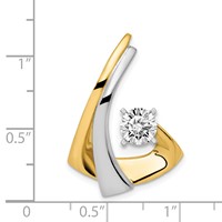 14K Two-tone Peg-Set Diamond Slide Mounting Fits Up to 2mm Regular 6mm Fancy Or Reversible Omega view 3