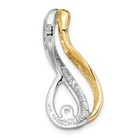 14K Two-tone Peg-Set Diamond Fancy Slide Mounting Fits Up to 6mm Regular 8mm Fancy Or Reversible Omega view 4