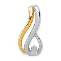 14K Two-tone Peg-Set Diamond Fancy Slide Mounting Fits Up to 6mm Regular 8mm Fancy Or Reversible Omega view 5