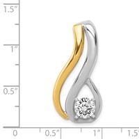 14K Two-tone Peg-Set Diamond Fancy Slide Mounting Fits Up to 6mm Regular 8mm Fancy Or Reversible Omega view 3