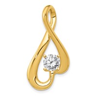 14K Yellow Gold Fancy Peg-Set Diamond Slide Mounting Fits Up to 6mm Regular Fancy Reversible Omega view 1