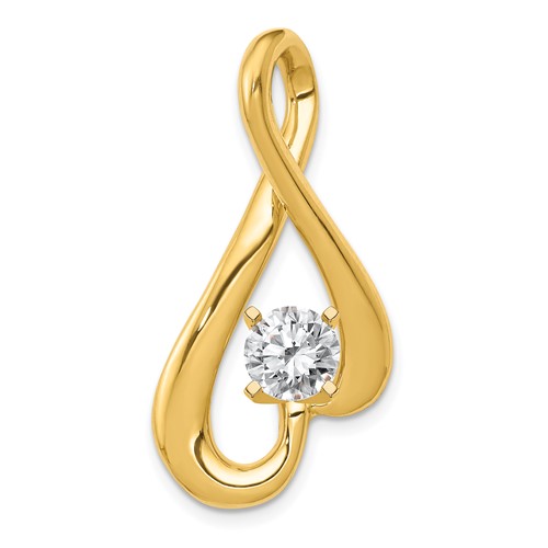 14K Yellow Gold Fancy Peg-Set Diamond Slide Mounting Fits Up to 6mm Regular Fancy Reversible Omega