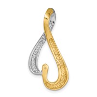 14K Two-tone Fancy Peg-Set Diamond Slide Mounting Fits Up to 6mm Regular Fancy Reversible Omega view 4