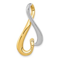 14K Two-tone Fancy Peg-Set Diamond Slide Mounting Fits Up to 6mm Regular Fancy Reversible Omega view 5