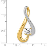 14K Two-tone Fancy Peg-Set Diamond Slide Mounting Fits Up to 6mm Regular Fancy Reversible Omega view 3