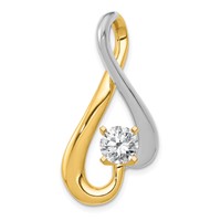 14K Two-tone Fancy Peg-Set Diamond Slide Mounting Fits Up to 6mm Regular Fancy Reversible Omega view 1