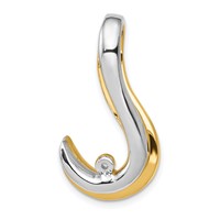 14K Two-tone Peg-Set Fancy Slide Mounting Fits Up to 8mm Regular 10mm Fancy Or Reversible Omega view 5