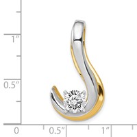 14K Two-tone Peg-Set Fancy Slide Mounting Fits Up to 8mm Regular 10mm Fancy Or Reversible Omega view 3