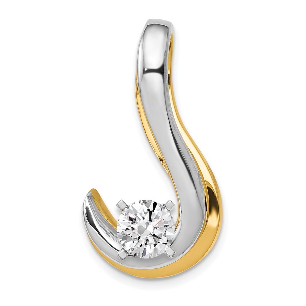 14K Two-tone Peg-Set Fancy Slide Mounting Fits Up to 8mm Regular 10mm Fancy Or Reversible Omega