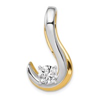 14K Two-tone Peg-Set Fancy Slide Mounting Fits Up to 8mm Regular 10mm Fancy Or Reversible Omega view 1
