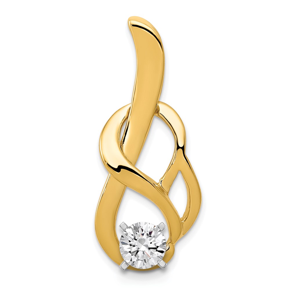 14K Yellow Gold Peg-Set Fancy Slide Mounting Fits Up to 4mm Regular 6mm Fancy Or Reversible Omega