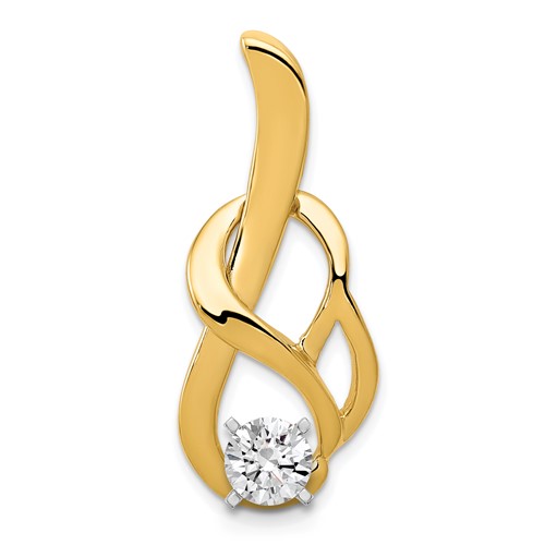 14K Yellow Gold Peg-Set Fancy Slide Mounting Fits Up to 4mm Regular 6mm Fancy Or Reversible Omega