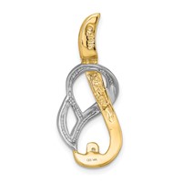 14K Two-tone Peg-Set Fancy Slide Mounting Fits Up to 4mm Regular 6mm Fancy Or Reversible Omega view 4