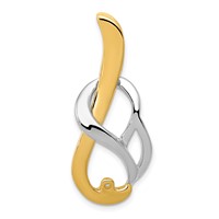 14K Two-tone Peg-Set Fancy Slide Mounting Fits Up to 4mm Regular 6mm Fancy Or Reversible Omega view 5