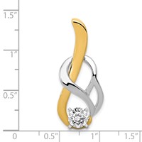 14K Two-tone Peg-Set Fancy Slide Mounting Fits Up to 4mm Regular 6mm Fancy Or Reversible Omega view 3