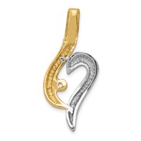 14K Two-tone Peg-Set Fancy Slide Mounting Fits Up to 6mm Regular 8mm Fancy Or Reversible Omega view 4