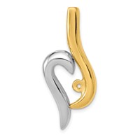 14K Two-tone Peg-Set Fancy Slide Mounting Fits Up to 6mm Regular 8mm Fancy Or Reversible Omega view 5