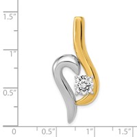 14K Two-tone Peg-Set Fancy Slide Mounting Fits Up to 6mm Regular 8mm Fancy Or Reversible Omega view 3