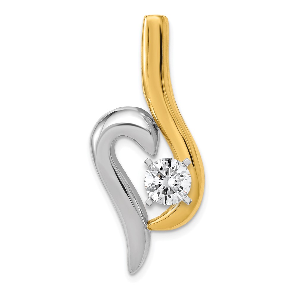 14K Two-tone Peg-Set Fancy Slide Mounting Fits Up to 6mm Regular 8mm Fancy Or Reversible Omega