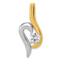 14K Two-tone Peg-Set Fancy Slide Mounting Fits Up to 6mm Regular 8mm Fancy Or Reversible Omega view 1