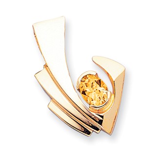 14k 9x7mm Oval Citrine slide