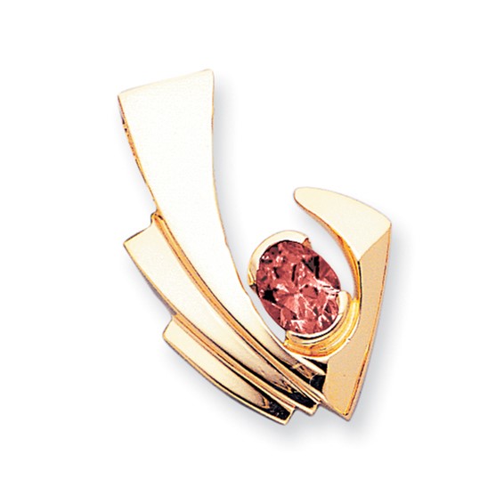 14k 9x7mm Oval Garnet slide