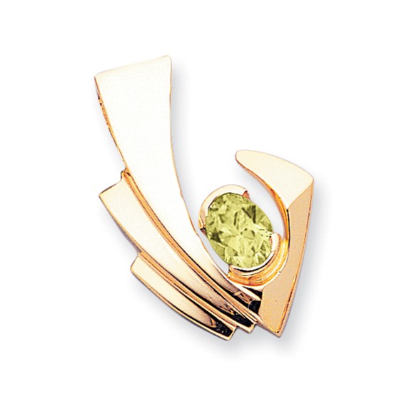 14k 9x7mm Oval Peridot slide