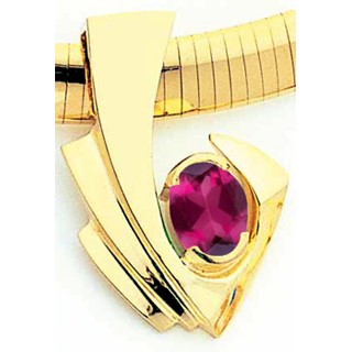 14k 9x7mm Oval Rhodolite Garnet slide