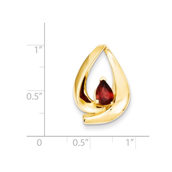 14k 7x5mm Pear Garnet Slide
