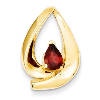 14k 7x5mm Pear Garnet Slide