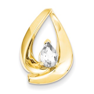 14k Pear Moissanite Slide