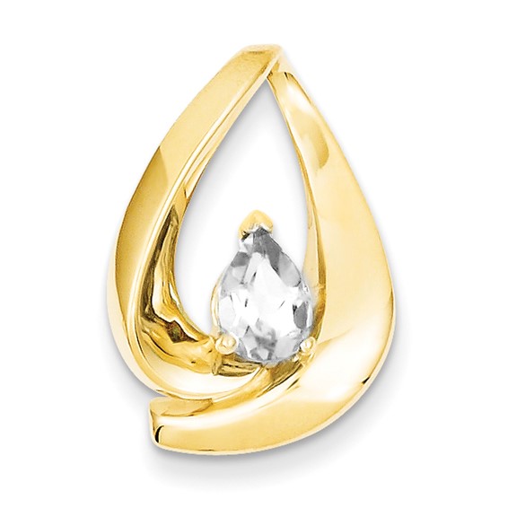 14k Pear Moissanite Slide