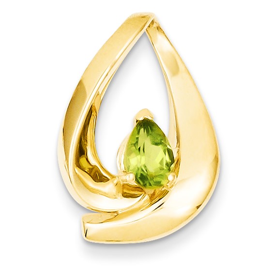 14k 7x5mm Pear Peridot slide
